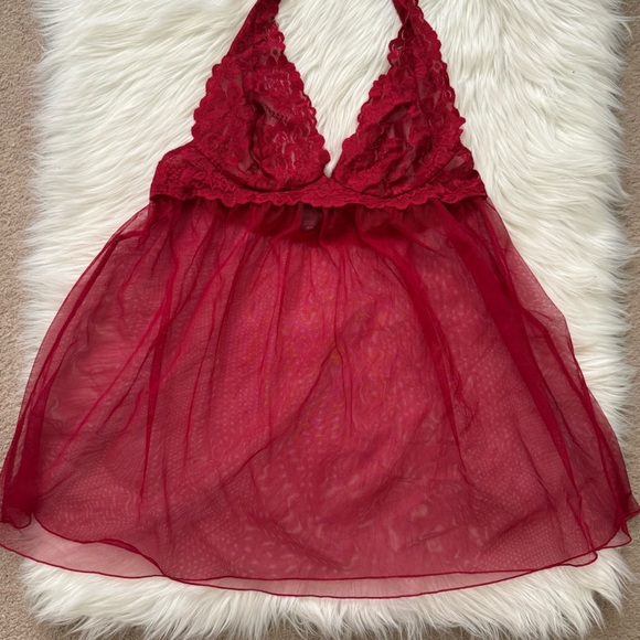 Victoria's Secret Red Lace Babydoll Lingerie Medium - Picture 3 of 6